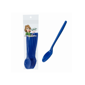 KIT COM 6 COLHERES INFANTIL AZUL
