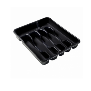 PORTA TALHERES SEM TAMPA DIVISORIAS DE PLASTICO PARA USO GERAL PRETO